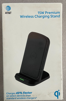 AT&T Fast Charge 15W Wireless Charging Stand Black