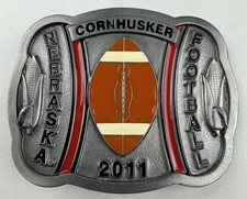 Nebraska Huskers Belt Buckle Enamel Football Limited Edition Numbered 2011
