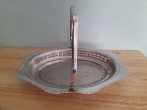 Vintage Falstaff Oval Serving Bowl Dish with Handle Silver Plated EPNS Bon Bon - Picture 2 of 21