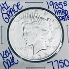 1935 S SILVER PEACE DOLLAR AUTHENTIC HIGH GRADE COIN U.S.MINT RARE KEY DATE 7750