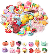100 Pcs Resin Slime Charms - Cute Flatback Fake Candy Charms