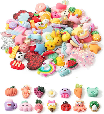 100 Pcs Resin Slime Charms - Cute Flatback Fake Candy Charms