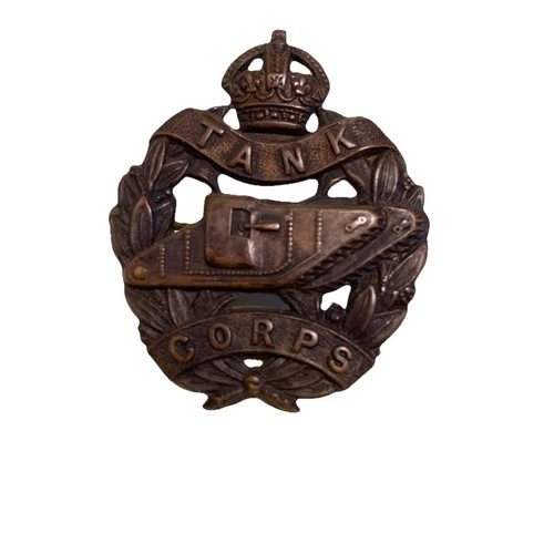 WW1 British Tank Corps Cap Badge – Original Brass WWI Military Insignia rare