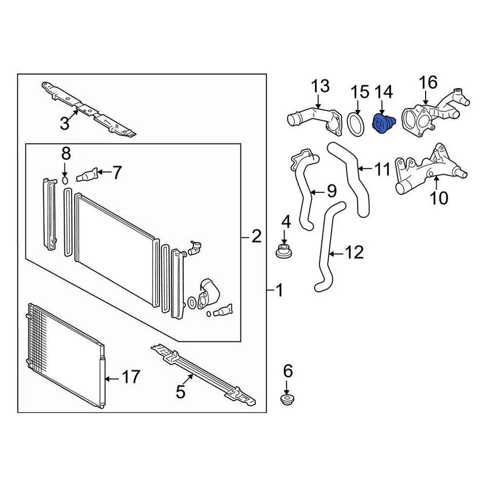 For Toyota Camry 2007-2017 Toyota 90916A3002 Engine Coolant Thermostat - Image 2 of 4
