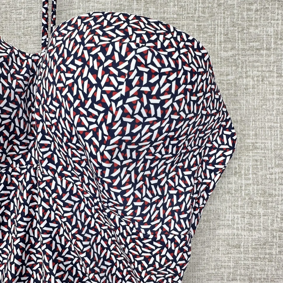 Huit 8 Paris One Piece Swimsuit Womens 38D Navy Print Halter Belted Ruched - Image 4 of 4