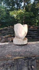 ❤️  Handcrafted Chainsaw Carved Heart - 10.5"H x 8"W Rustic Wood Art  ❤️