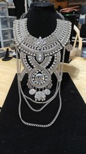 Womens Ethnic Tribal Boho Crystal Chain Pendant Necklaces Bohemian Jewelry