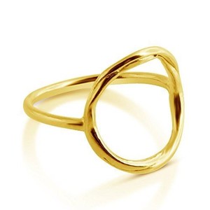 Authentic Azaggi Gold Plated Large Karma Ring Circle Spiritual Stackable Jewelry