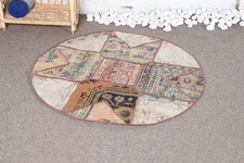 Decorative Rug, Moroccan Pattern 3.4x3.4 ft