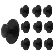 Plastic Black Adhesive Cabinet Handles Self-Stick Drawer Knobs Pull Helper 20PCS