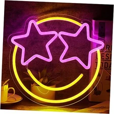 Neon Sign,  Led Neon Signs for Wall Decor, Dimmable Neon Light for Smile Face
