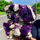17.77LBNatural Velvet Purple Fluorite Cluster Mineral Specimen/Inner Mongolia