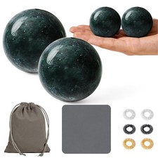 Traditional Chinese Baoding Balls, Marble Exercise Balls Green, 35mm
