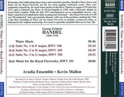 KEVIN MALLON / ARADIA ENSEMBLE HANDEL: WATER MUSIC; MUSIC FOR THE ROYAL FIREWORK