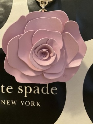 NWB Kate Spade 3D Coin Purse Flora Rose Pink Leather Charm KE691