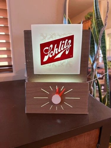 1965 Schlitz Lighted Beer Clock Sign – Fully Working – Vintage Bar Advertising