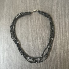 Black Spinel Brads Sterling Silver Necklace
