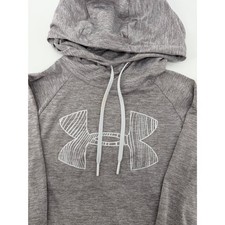 Under Armour HeatGear Womens Small Gray Heather Logo Hoodie Pullover 1321179