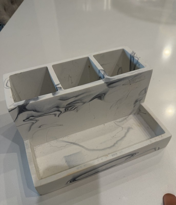 Bathroom Toothbrush Organizer Marble Style