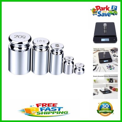 Portable 5PC Calibration Weights Set 1g-20g -  Chrome for Digital Scales