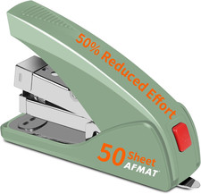 Effortless Stapler for Desk, 50 Sheet Capacity, Low Force, Built-In Staple Remov