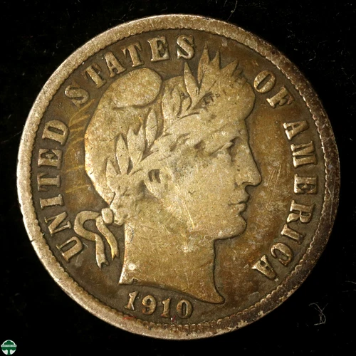 1910-D Barber Dime - Fine Details Toned