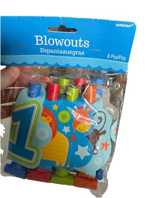 1st Birthday Baby Lion, Giraffe, Monkey Blowout 8pcs Party Supply Decorations