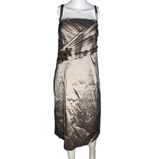 Jessica Howard 18W Metallic Champagne 2 Piece Dress Cropped Jacket Set Formal