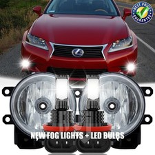Pair For Lexus GS450H 2013-2015 Front Bumper LED Fog Light Lamps Left & Right