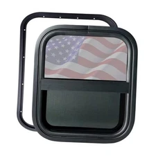 RV Window - Sliding Teardrop Style, DOT-Certified Tempered 14"x16" Vertical