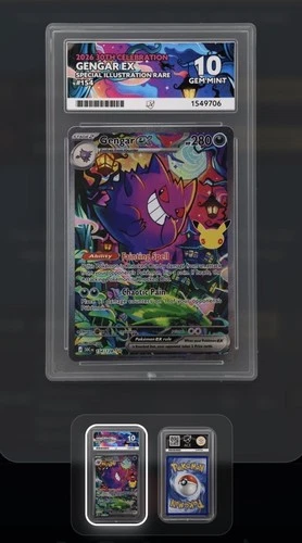 Pokémon TCG Gengar EX 30th 154/128 Ace 10 Gem Mint Perfect Subgrades