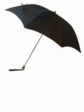 Exceptional Vintage PK Polan Katz 60 s Black Nylon Umbrella Classic
