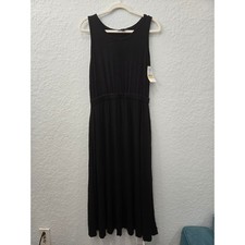 Karen Kane Black Artisan Dress Style L13001 Elastic Waist Midi Size S