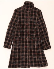 ESPRIT Womens Overcoat UK 10 Small Black Chec...