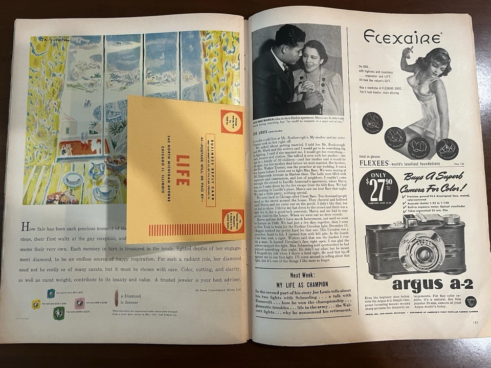 Life Magazine / November 8 1948 / My Story by Joe Lewis / Helena Carter Vintage Foto 2 de 4