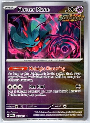 Flutter Mane 043/131 Holo Rare Prismatic Evolutions Pokemon Reverse Holo NM