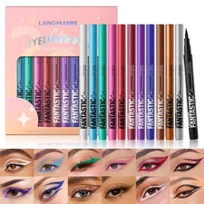 LANGMANNI 12 Colors Matte Liquid Eyeliner Set, Neon Colorful Pigmented With L...