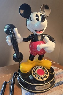 Vintage 1997 Disney Mickey Mouse Animated Talking Telephone Telemania Home Phone