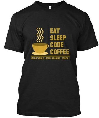 Programmer Eat Sleep Code Coffee T-Shirt Made in the USA Size S to 5XL