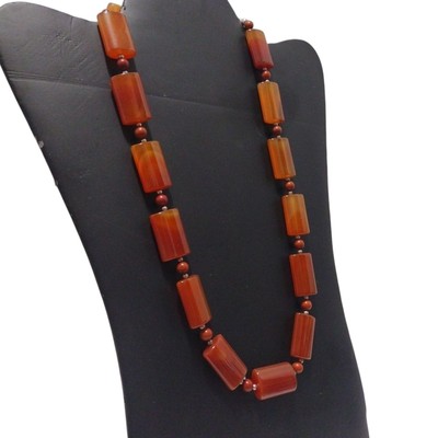 Jay King Mine Finds Carnelian Necklace 24''  DTR Silver Clasp Fashion Statement
