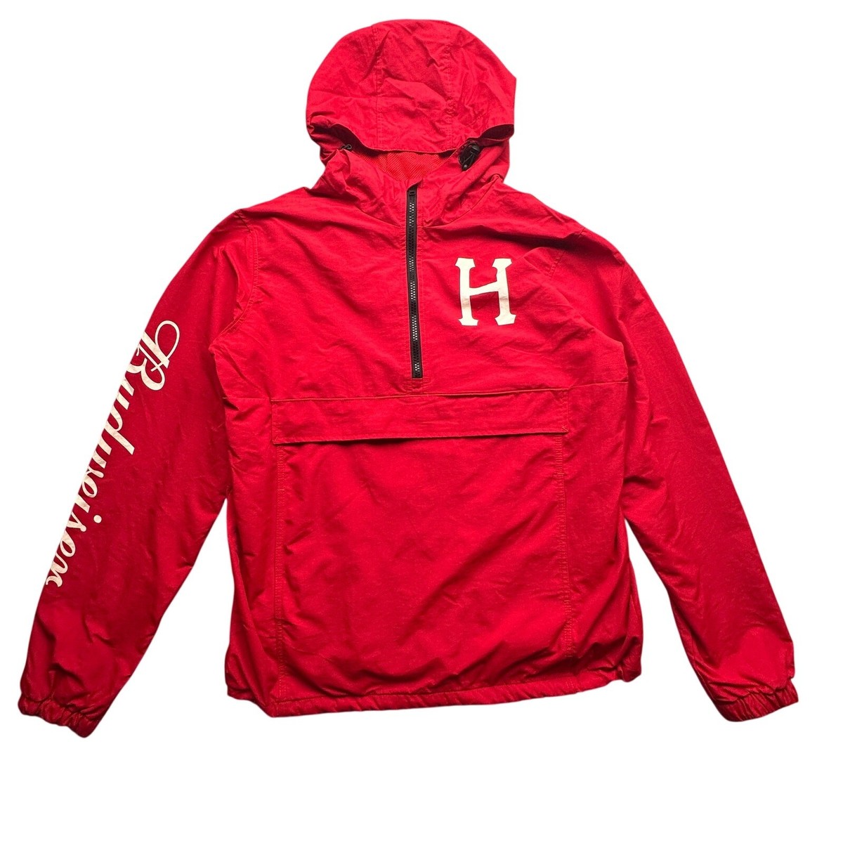 HUF x Budweiser Anorak Windbreaker Jacket Mens Small Red Hooded 1 