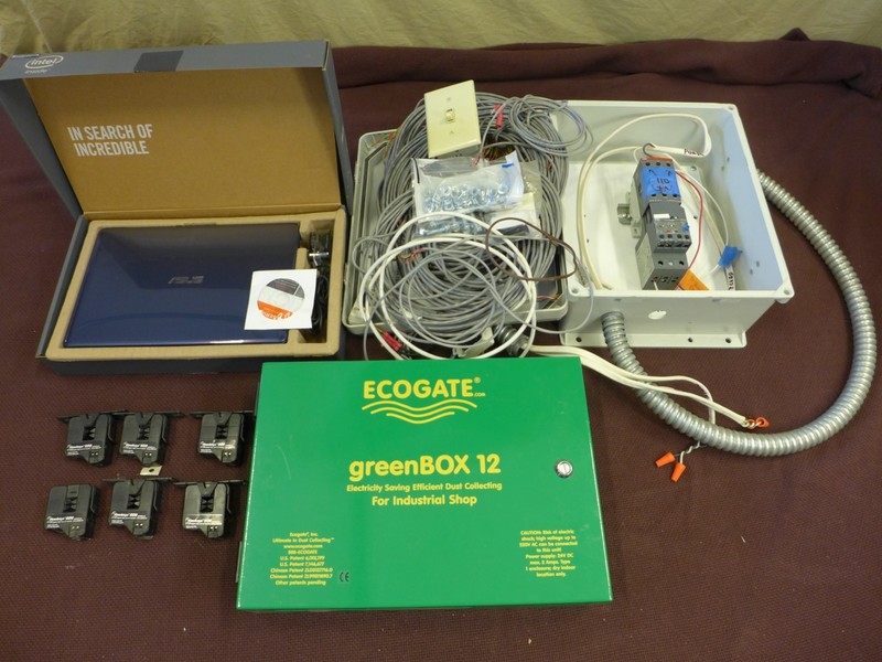 ECOGATE greenBOX 12 Dust Collection System w/ Laptop, Control Box, Switches,Wire