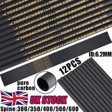 33'' Pure Carbon Arrow Shaft 0.003 SP300-600 Archery Bow Hunting Shooting DIY UK