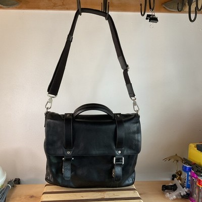 Picard Black Leather Messenger Bag Made In Europe #4730 Buddy
