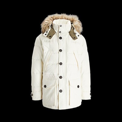 Polo Ralph Lauren Faux Fur Water Repellent Hooded Down Puffer Parka Jacket Coat