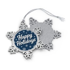 Pewter Snowflake Ornament, Festive Holiday Decor, Merry Christmas Gift, ...