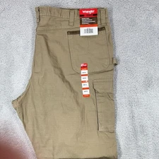 Wrangler Riggs Ranger Cargo Pants Mens Khaki Relaxed Fit Ripstop 48x32 NWT