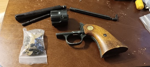 GERMAN MADE SPESCO 22 REVOLVER PARTS LOT; BARREL, CYLINDER, GRIP ...