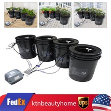 4 Bucket 5 Gal DWC Hydroponics Grow System with Top Drip Irrigation Growing Kit