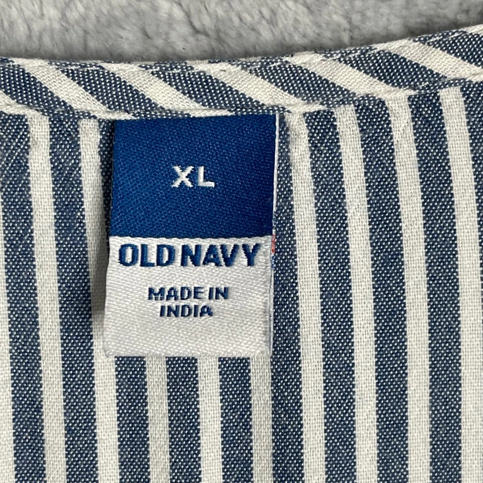 Maxi Vestido Columpio Antiguo Azul Marino Todo el Día para Mujer XL Azul Blanco Manga 3/4 Cottage Campesino Foto 2 de 4